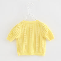Load image into Gallery viewer, Baby Kid Girls Solid Color Cardigan Knitwear Wholesale 22120634
