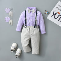 Load image into Gallery viewer, 2 Pieces Set Baby Boys Solid Color Bow Rompers And Jumpsuits Wholesale 221206342
