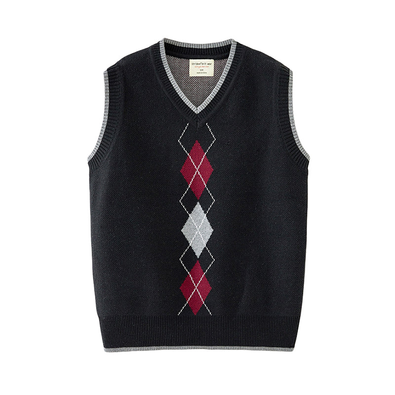 Kid Boys Checked Vests Waistcoats Knitwear Wholesale 221206358
