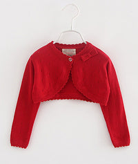 Load image into Gallery viewer, Baby Kid Girls Solid Color Bow Cardigan Knitwear Wholesale 22120636
