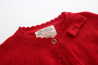 Load image into Gallery viewer, Baby Kid Girls Solid Color Bow Cardigan Knitwear Wholesale 22120636
