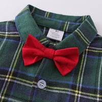 Load image into Gallery viewer, 2 Pieces Set Baby Kid Boys Checked Bow Shirts And Trousers Suits Wholesale 221206380
