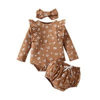 Load image into Gallery viewer, 2 Pieces Set Baby Girls Flower Print Rompers And Shorts Wholesale 221206393
