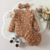 Load image into Gallery viewer, 2 Pieces Set Baby Girls Flower Print Rompers And Shorts Wholesale 221206393
