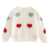Load image into Gallery viewer, Baby Kid Girls Love heart Crochet Cardigan Wholesale 22120640
