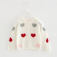 Load image into Gallery viewer, Baby Kid Girls Love heart Crochet Cardigan Wholesale 22120640
