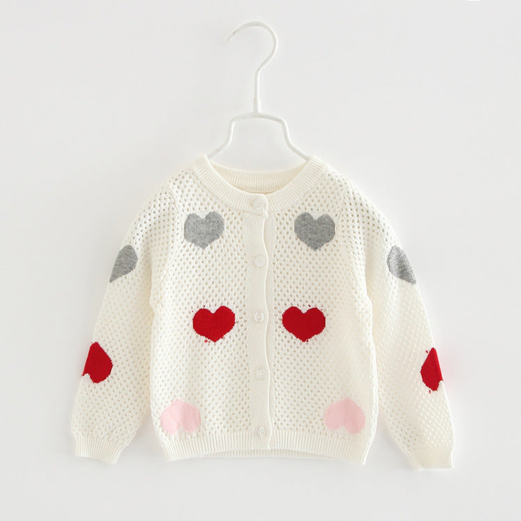 Baby Kid Girls Love heart Crochet Cardigan Wholesale 22120640