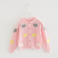 Load image into Gallery viewer, Baby Kid Girls Love heart Crochet Cardigan Wholesale 22120640
