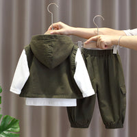 Load image into Gallery viewer, 3 Pieces Set Baby Kid Boys Solid Color Vests Waistcoats And Tops And Pants Wholesale 221206426
