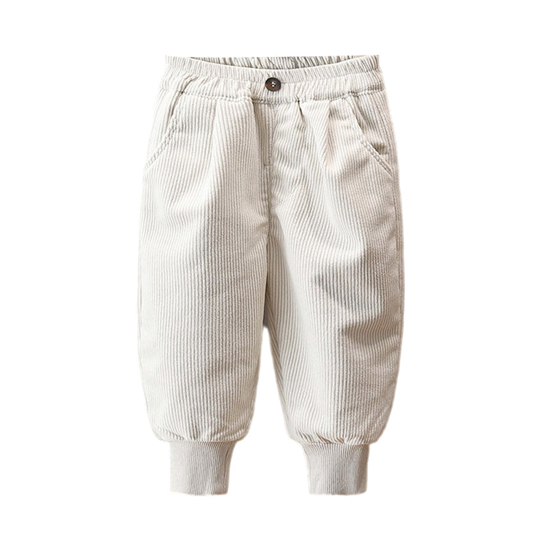 Baby Kid Boys Solid Color Muslin&Ribbed Pants Wholesale 221206438