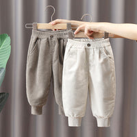 Load image into Gallery viewer, Baby Kid Boys Solid Color Muslin&amp;Ribbed Pants Wholesale 221206438

