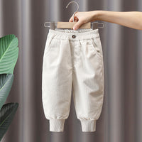 Load image into Gallery viewer, Baby Kid Boys Solid Color Muslin&amp;Ribbed Pants Wholesale 221206438
