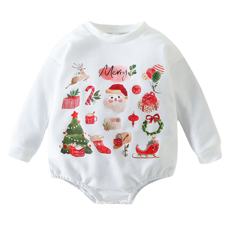 Baby Unisex Cartoon Print Christmas Rompers Wholesale 221206454