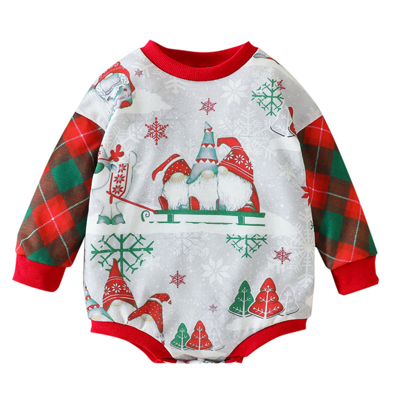 Baby Unisex Cartoon Print Christmas Rompers Wholesale 221206486