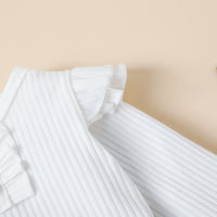 Load image into Gallery viewer, 2 Pieces Set Baby Girls Bow Muslin&amp;Ribbed Print Rompers And Flower Pants Wholesale 221206488
