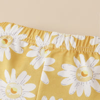 Load image into Gallery viewer, 2 Pieces Set Baby Girls Bow Muslin&amp;Ribbed Print Rompers And Flower Pants Wholesale 221206488
