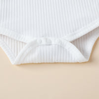 Load image into Gallery viewer, 2 Pieces Set Baby Girls Bow Muslin&amp;Ribbed Print Rompers And Flower Pants Wholesale 221206488
