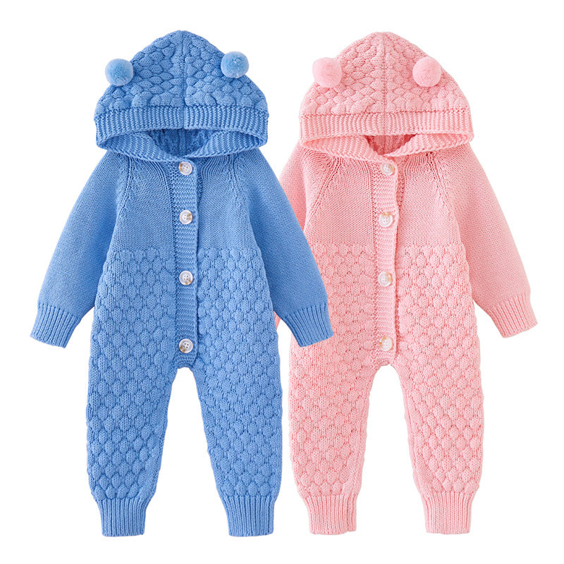 Baby Unisex Solid Color Knitwear Jumpsuits Wholesale 221206545