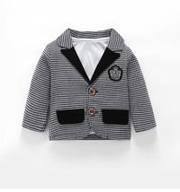 Load image into Gallery viewer, 2 Pieces Set Baby Boys Dressy Checked Jackets Outwears And Color-blocking Jumpsuits Wholesale 22120655
