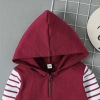 Load image into Gallery viewer, 2 Pieces Set Baby Kid Unisex Striped Color-blocking Hoodies Swearshirts And Pants Wholesale 221206578
