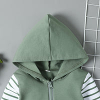 Load image into Gallery viewer, 2 Pieces Set Baby Kid Unisex Striped Color-blocking Hoodies Swearshirts And Pants Wholesale 221206578
