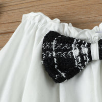 Load image into Gallery viewer, 2 Pieces Set Baby Kid Girls Bow Tops And Checked Skirts Wholesale 221206617
