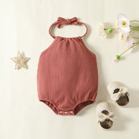 Load image into Gallery viewer, 2 Pieces Set Baby Girls Solid Color Rompers And Flower Pants Wholesale 221206633
