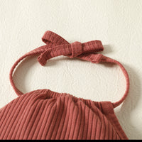 Load image into Gallery viewer, 2 Pieces Set Baby Girls Solid Color Rompers And Flower Pants Wholesale 221206633
