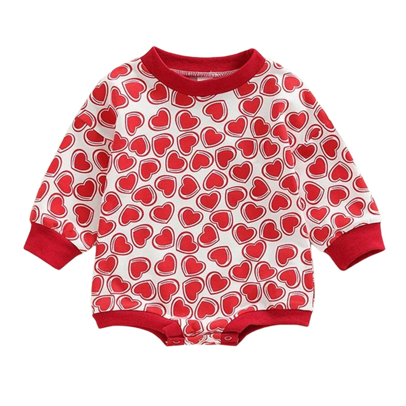 Baby Girls Love heart Print Rompers Wholesale 221206667