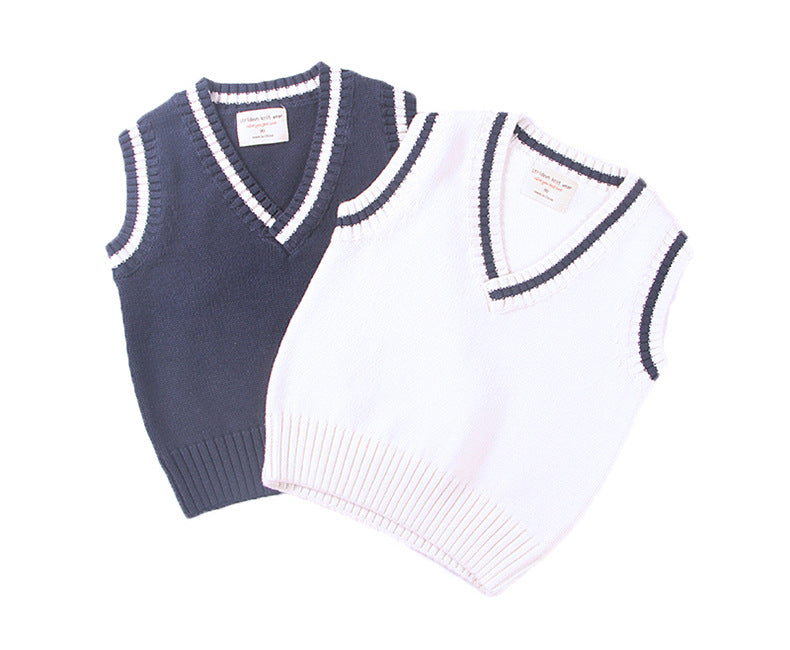 Baby Kid Unisex Striped Crochet Vests Waistcoats Wholesale 22120672