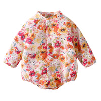 Load image into Gallery viewer, Baby Girls Flower Print Rompers Wholesale 221206733
