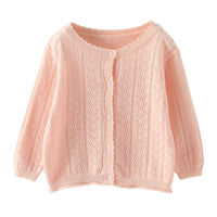 Load image into Gallery viewer, Baby Kid Girls Solid Color Crochet Cardigan Wholesale 22120677
