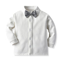 Load image into Gallery viewer, 3 Pieces Set Baby Kid Boys Birthday Party Bow Shirts Striped Vests Waistcoats And Pants Wholesale 221206774
