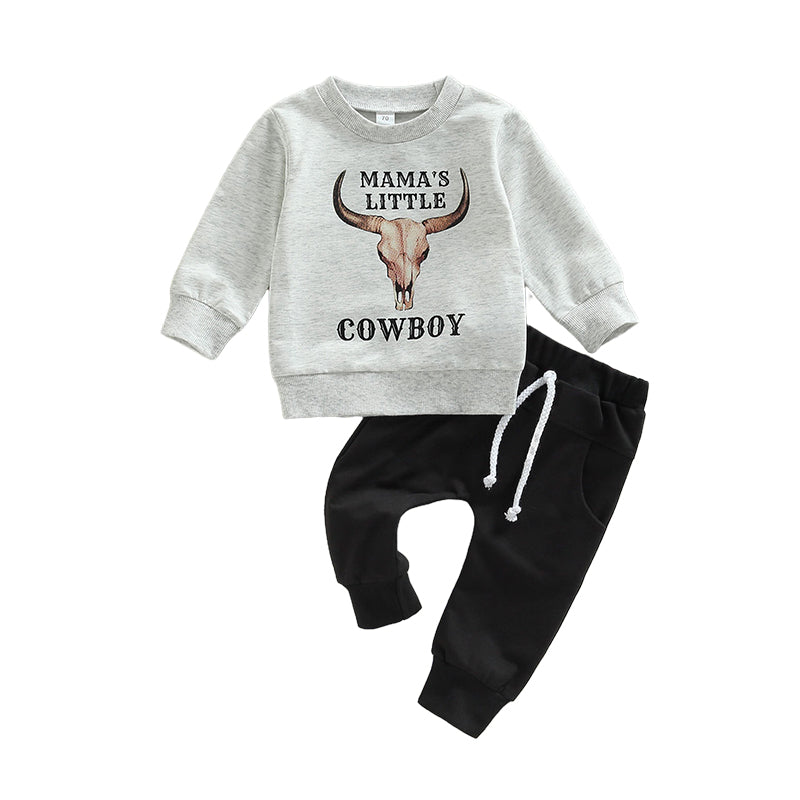 2 Pieces Set Baby Kid Boys Letters Print Hoodies Swearshirts And Solid Color Pants Wholesale 221206777