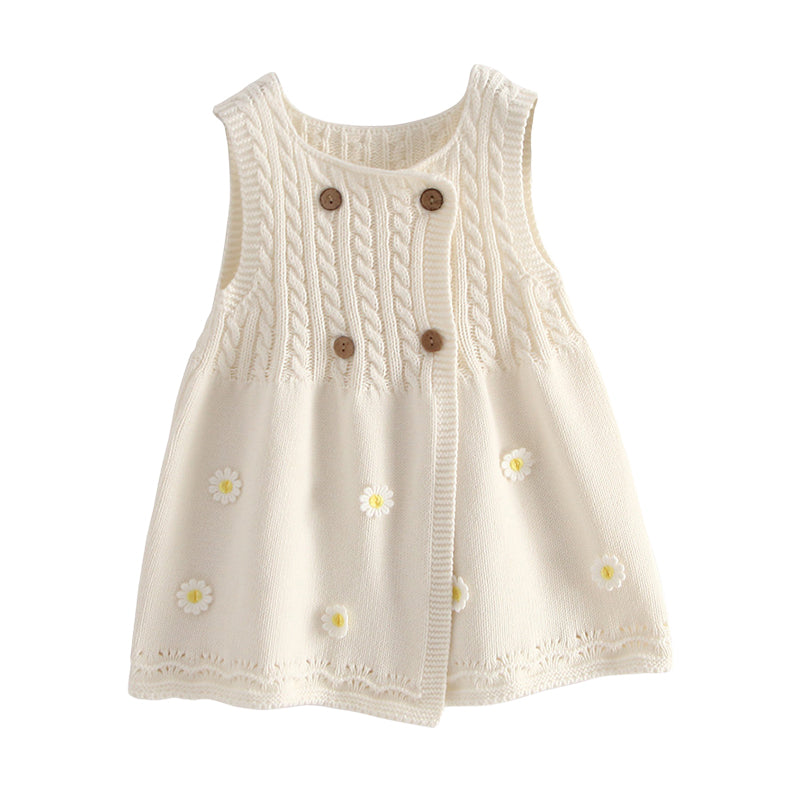 Baby Kid Girls Flower Knitwear Dresses Wholesale 22120681
