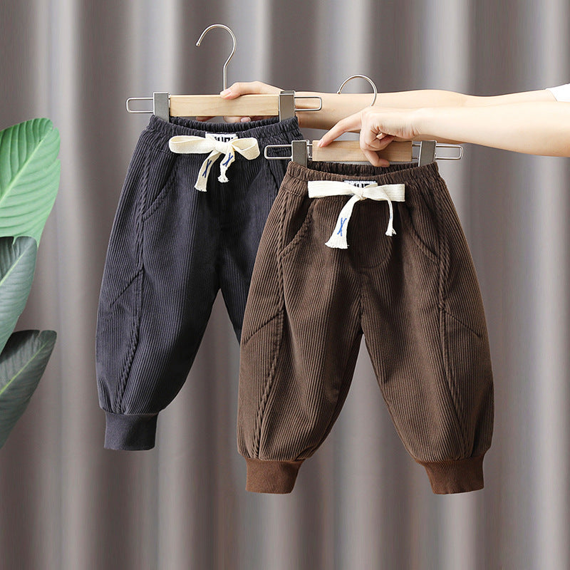 Baby Kid Boys Solid Color Striped Pants Wholesale 221206819