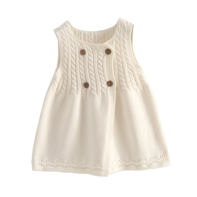 Baby Kid Girls Solid Color Crochet Dresses Wholesale 22120682