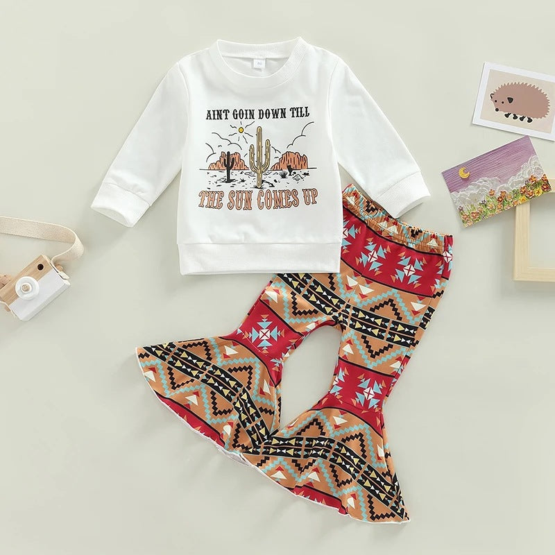 2 Pieces Set Baby Kid Unisex Letters Print Tops And Graphic Pants Wholesale 221206821