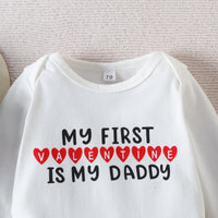 Load image into Gallery viewer, 3 Pieces Set Baby Girls Valentine&#39;s Day Letters Love heart Print Rompers Solid Color Pants And Bow Headwear Wholesale 221206828
