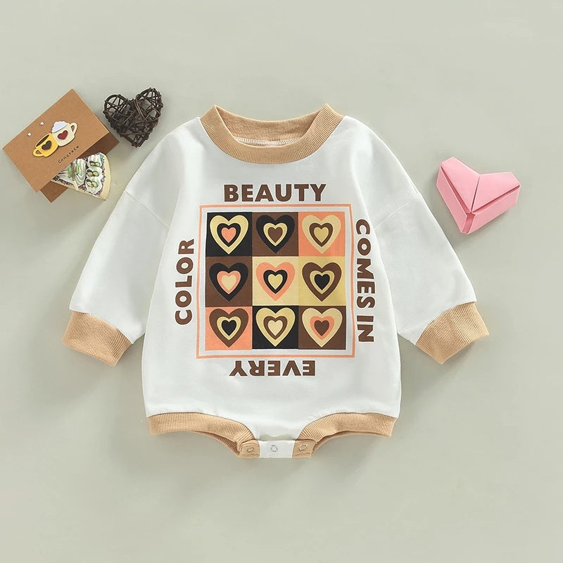 Baby Unisex Letters Love heart Print Valentine's Day Rompers Wholesale 221206839