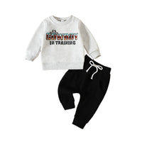 Load image into Gallery viewer, 2 Pieces Set Baby Kid Unisex Letters Hoodies Swearshirts And Solid Color Pants Wholesale 221206854
