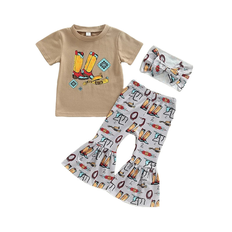 2 Pieces Set Baby Kid Girls Print T-Shirts And Pants Wholesale 221206860