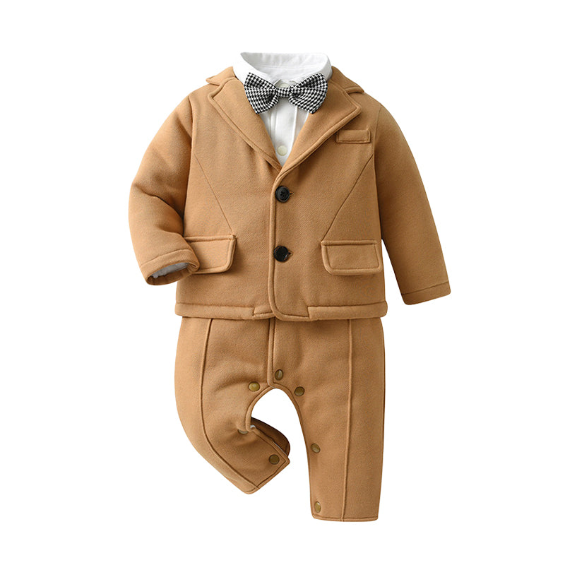 2 Pieces Set Baby Boys Dressy Solid Color Jackets Outwears And Jumpsuits Wholesale 221206861