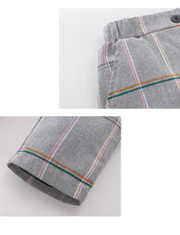 Load image into Gallery viewer, 3 Pieces Set Baby Kid Boys Checked Vests Waistcoats Solid Color Shirts And Pants Wholesale 221206866
