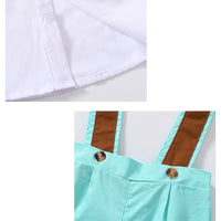 Load image into Gallery viewer, 2 Pieces Set Baby Kid Boys Birthday Party Color-blocking Bow Shirts And Jumpsuits Wholesale 221206875
