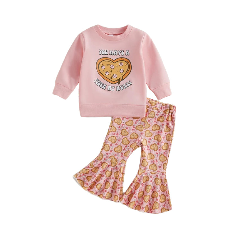 2 Pieces Set Baby Kid Girls Letters Cartoon Print Tops And Love heart Pants Wholesale 221206881