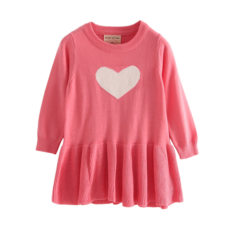 Baby Kid Girls Love heart Crochet Dresses Wholesale 22120689