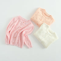 Load image into Gallery viewer, Baby Kid Girls Solid Color Crochet Cardigan Wholesale 22120690
