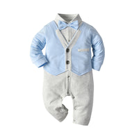 Load image into Gallery viewer, Baby Boys Color-blocking Bow Jumpsuits Wholesale 22120697
