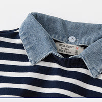 Load image into Gallery viewer, Baby Kid Boys Striped Cartoon Print Hoodies Swearshirts Wholesale 221209148
